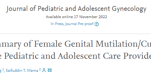 A Summary of Female Genital Mutilation/Cutting for the Pediatric and Adolescent Care Provider
